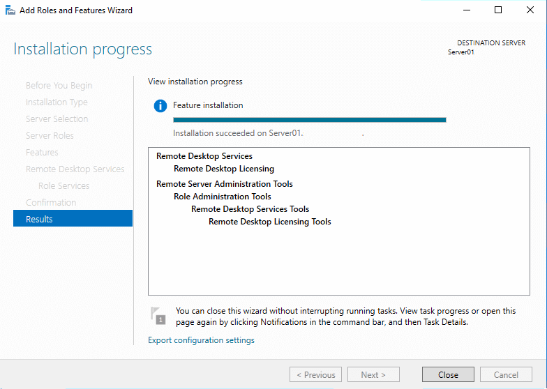 Windows RDS server 2019 installation